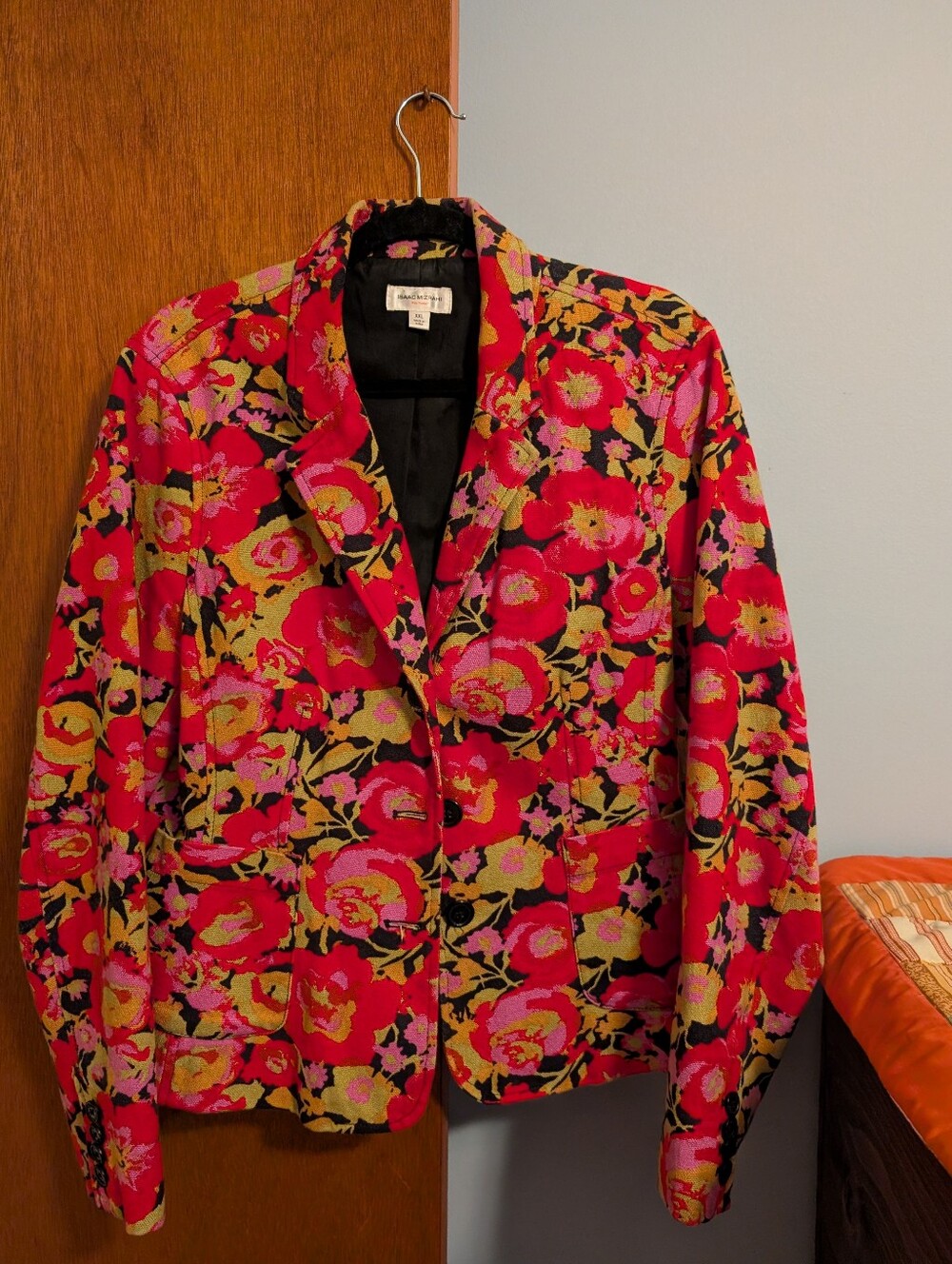 Isaac Mizrahi Women's Floral Red Blazer Lined Jacket Size XXL  *See Below*
